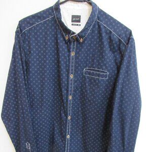 JB Holt Standard Fit Blue Long Sleeve Button Down Shirt XL